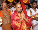 Udupi: Swami Shivanand Saraswati of Kaivalya mutt arrives at Kallianpur